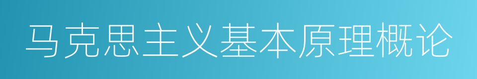 马克思主义基本原理概论的同义词