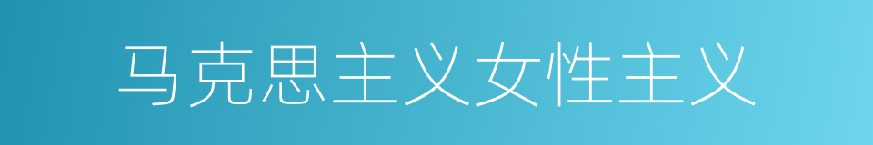 马克思主义女性主义的同义词