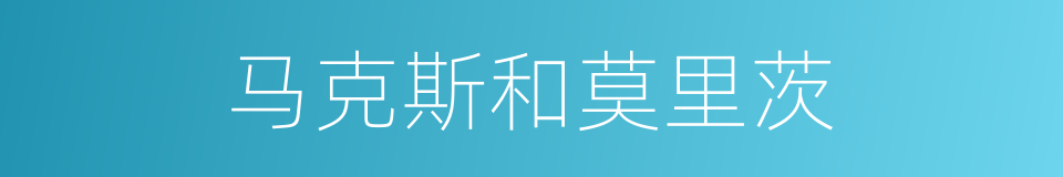 马克斯和莫里茨的同义词