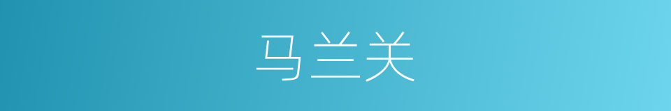 马兰关的同义词