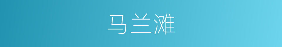 马兰滩的同义词