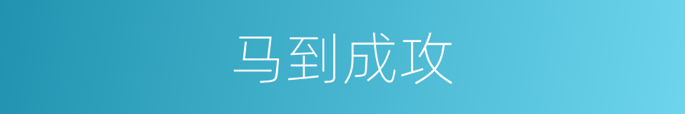 马到成攻的同义词