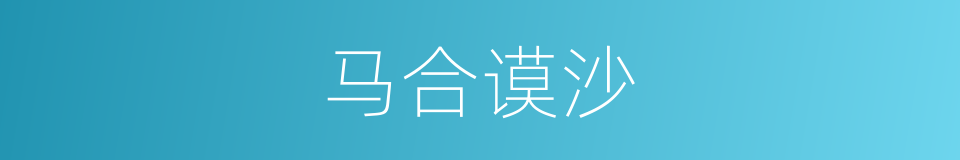 马合谟沙的同义词