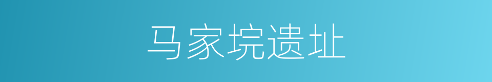 马家垸遗址的同义词