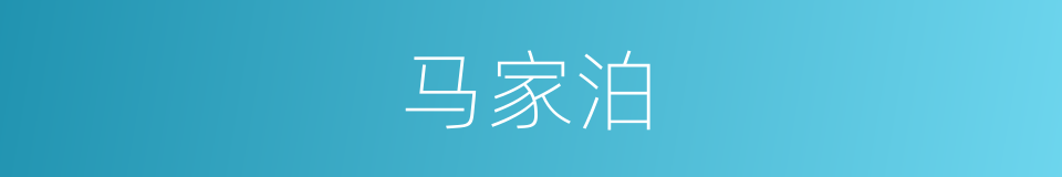 马家泊的同义词