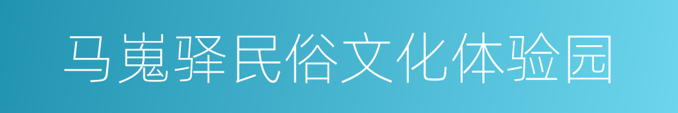 马嵬驿民俗文化体验园的同义词