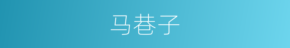 马巷子的同义词