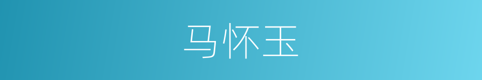 马怀玉的同义词