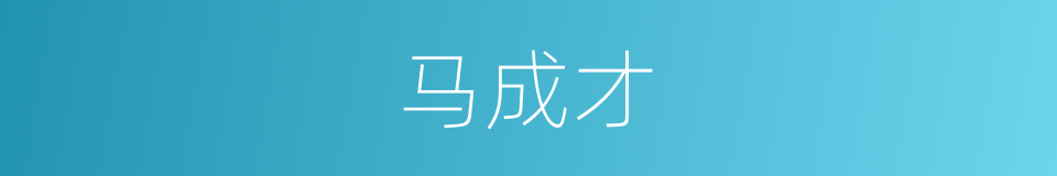 马成才的同义词