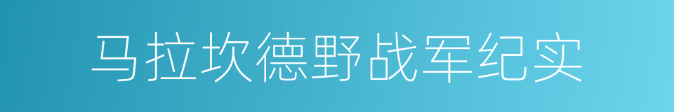 马拉坎德野战军纪实的同义词