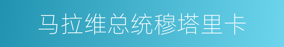 马拉维总统穆塔里卡的同义词