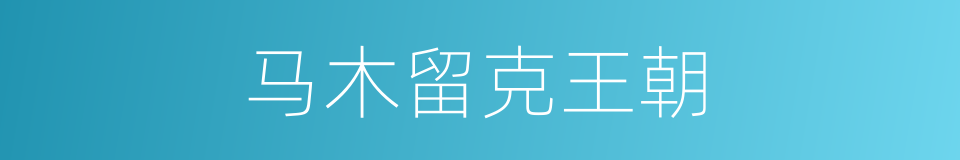 马木留克王朝的同义词