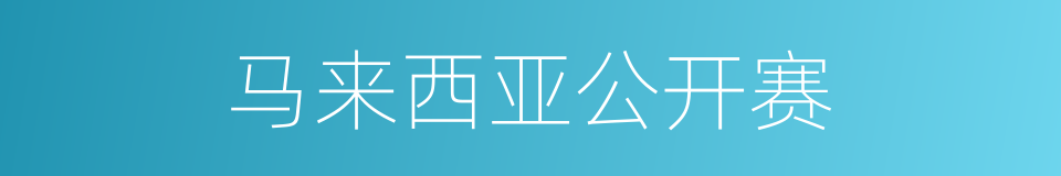 马来西亚公开赛的同义词