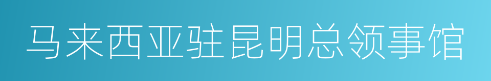 马来西亚驻昆明总领事馆的同义词