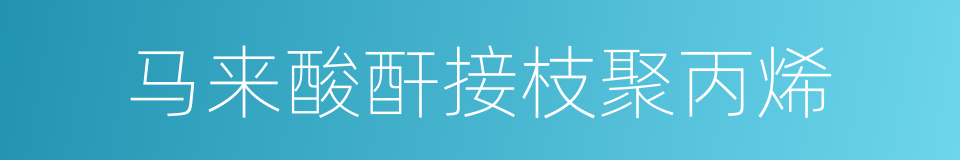 马来酸酐接枝聚丙烯的同义词