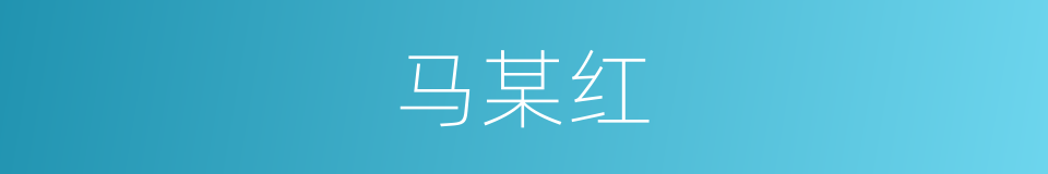 马某红的同义词