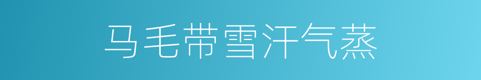 马毛带雪汗气蒸的同义词