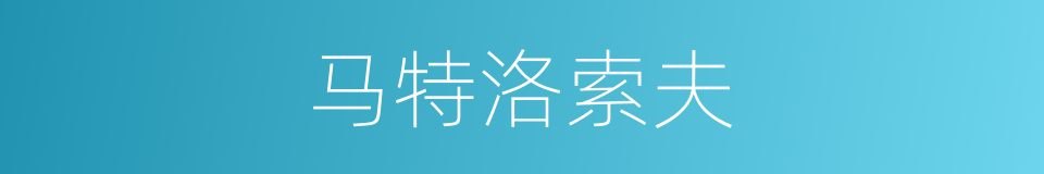 马特洛索夫的同义词