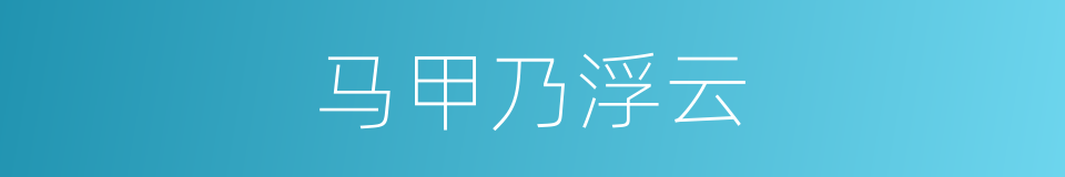 马甲乃浮云的同义词