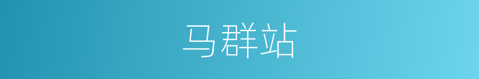 马群站的同义词