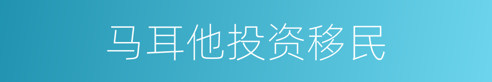 马耳他投资移民的同义词