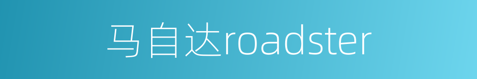 马自达roadster的同义词