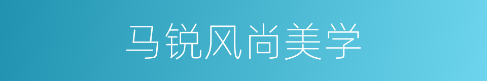 马锐风尚美学的同义词