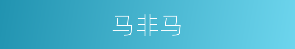 马非马的同义词