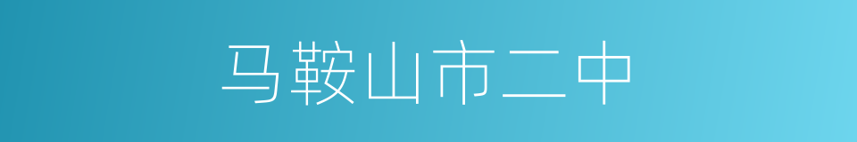 马鞍山市二中的同义词