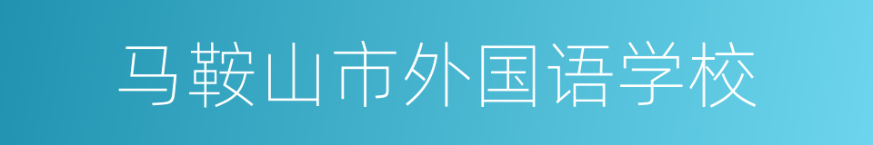马鞍山市外国语学校的同义词