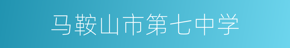 马鞍山市第七中学的同义词