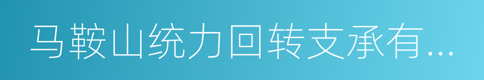 马鞍山统力回转支承有限公司的同义词