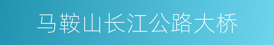 马鞍山长江公路大桥的同义词