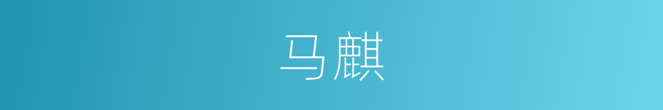 马麒的同义词