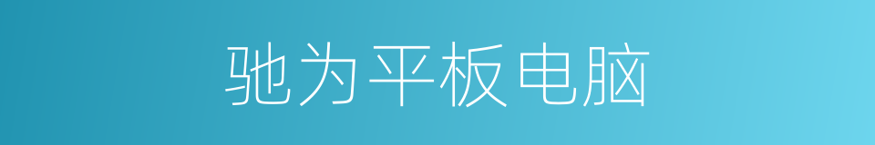 驰为平板电脑的同义词