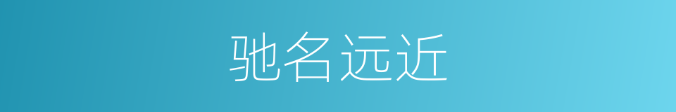驰名远近的同义词