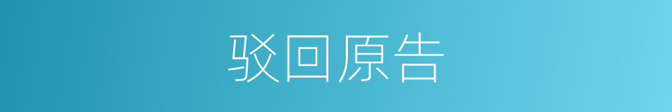 驳回原告的同义词