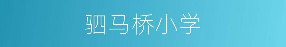 驷马桥小学的同义词