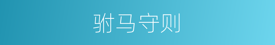 驸马守则的同义词