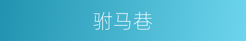 驸马巷的同义词
