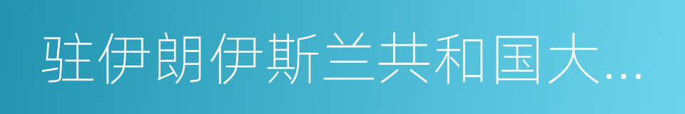 驻伊朗伊斯兰共和国大使馆的同义词
