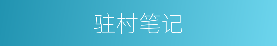 驻村笔记的同义词