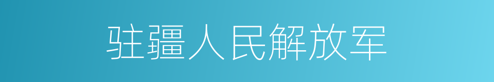 驻疆人民解放军的同义词