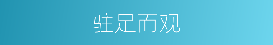驻足而观的意思