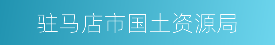 驻马店市国土资源局的同义词