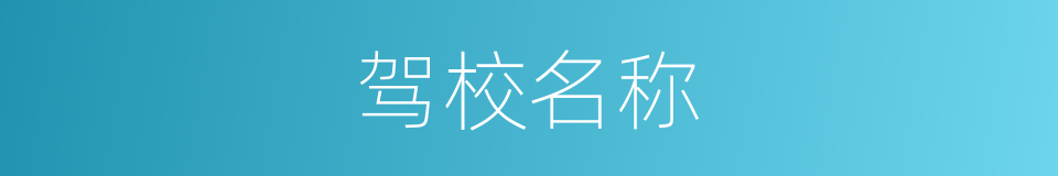 驾校名称的同义词