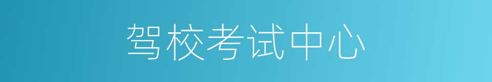 驾校考试中心的同义词