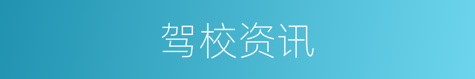 驾校资讯的同义词