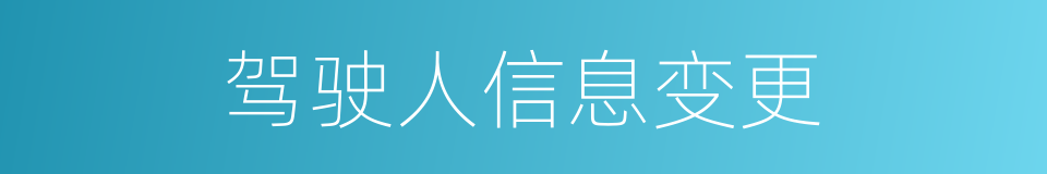 驾驶人信息变更的同义词
