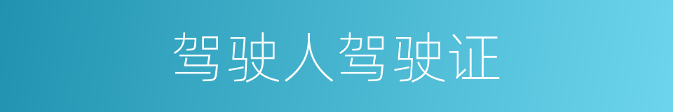 驾驶人驾驶证的同义词